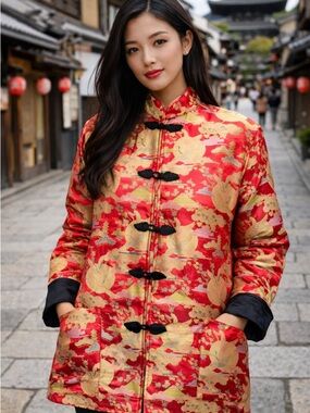 Kimono Jacket In Jacquard With Turn Back Cuff asos NWT